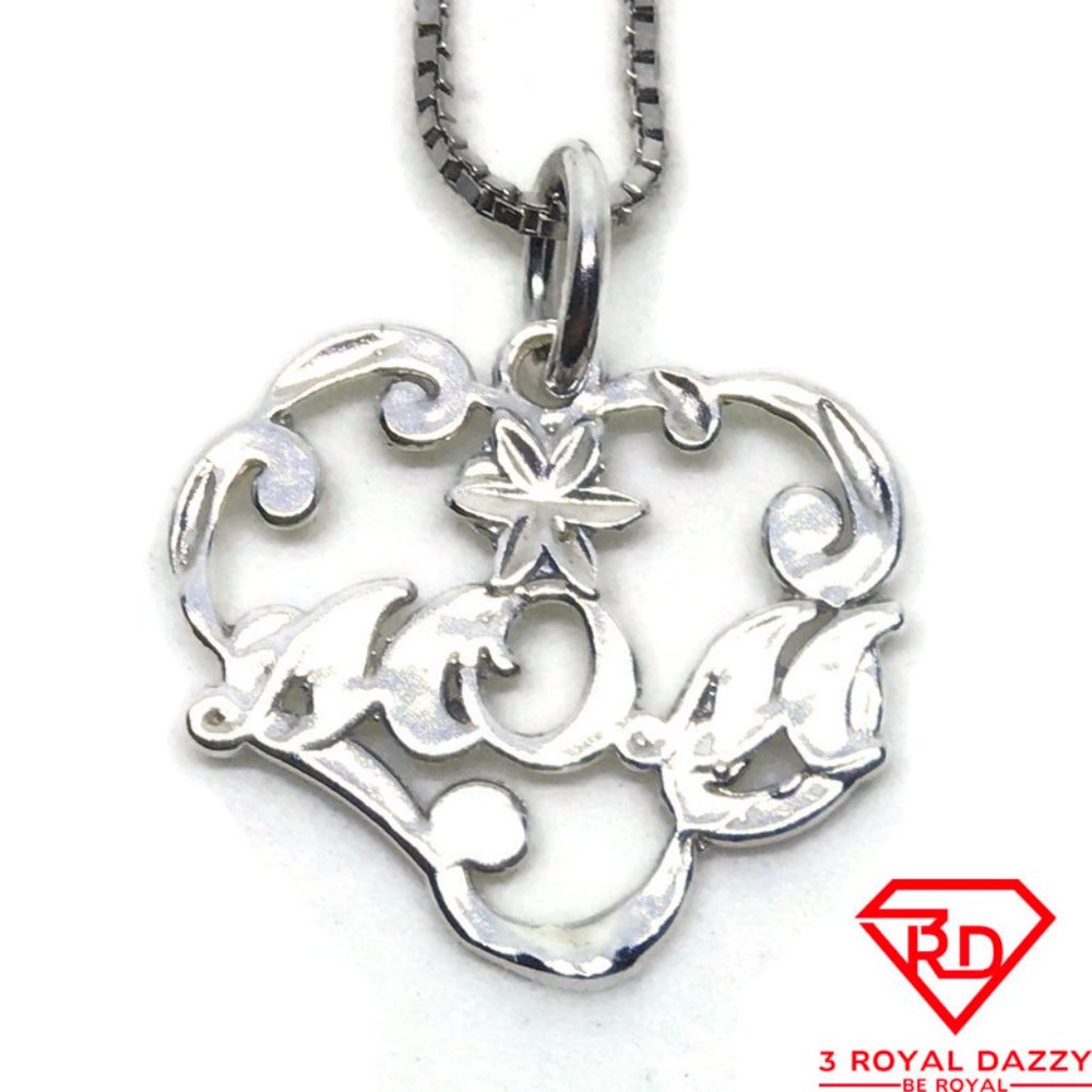 Heart vines Mom 3D Pendant 925 Sterling Silver